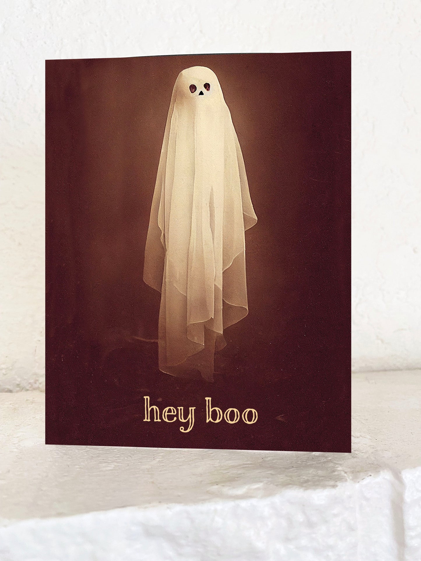 Hey Boo Cute Ghost - Funny Halloween Love Friendship Card