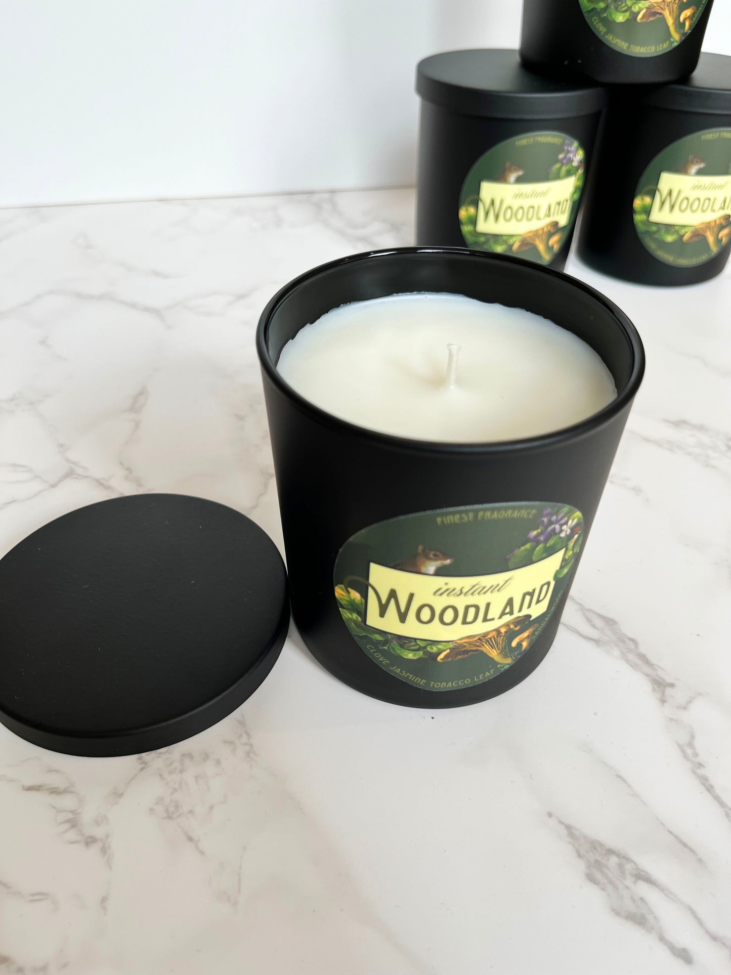 glass jar candle nature lover hiking mountain biking woods trees flower animals green