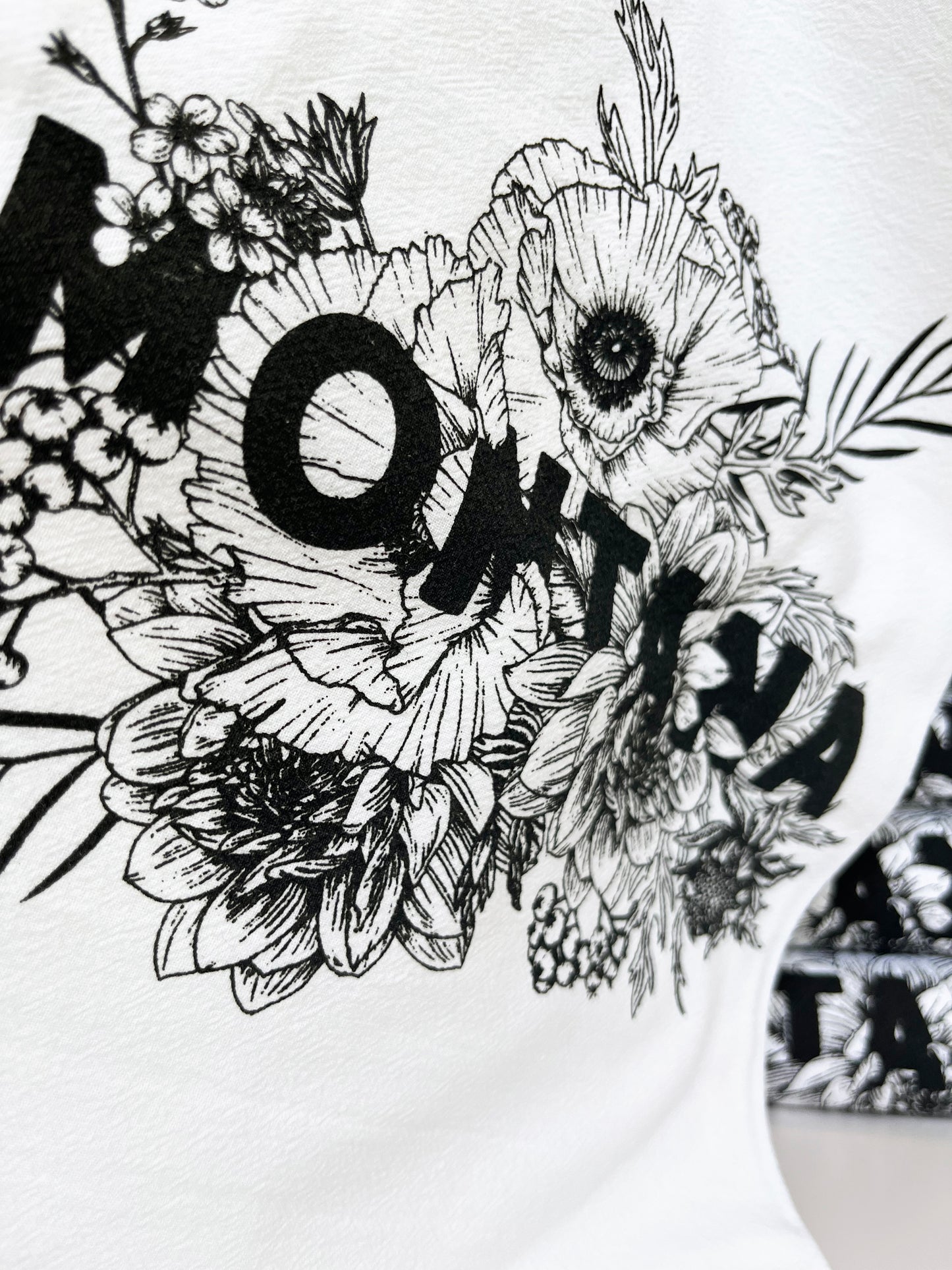 coin laundry montana flowers cotton kitchen towel screen print hand drawn floral illustration montana wildflowers theme montana wedding favor souvenir gifts from montana tea towel