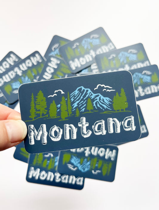 Montana Log Letter Sticker