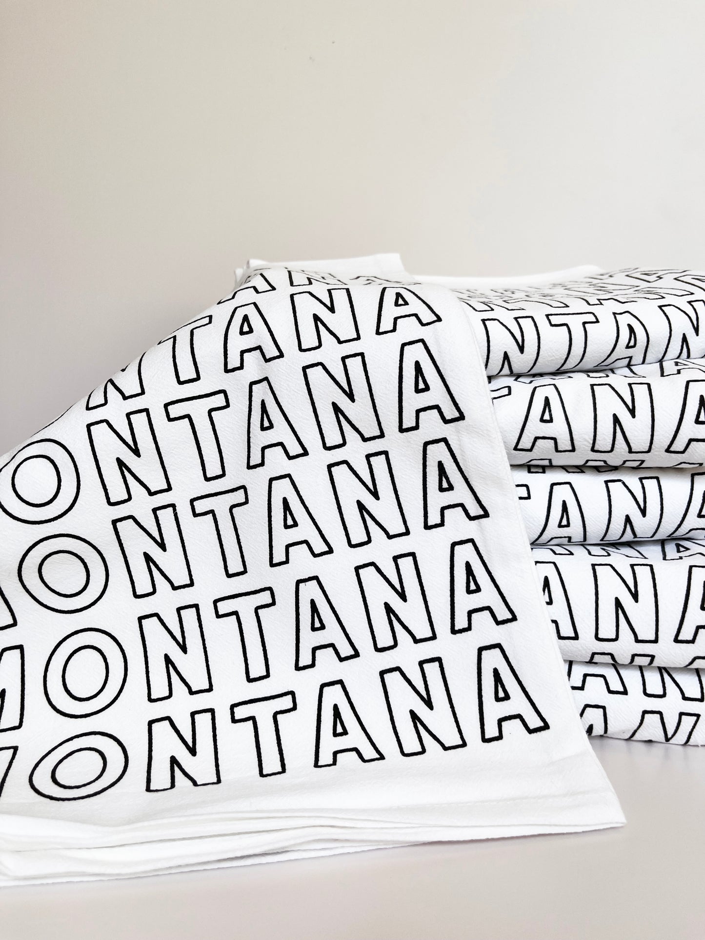 decorative montana tea towel cotton kitchen towel montana theme cotton dish towel montana spelled screen print black and white coin laundry cute funny fun home decor 