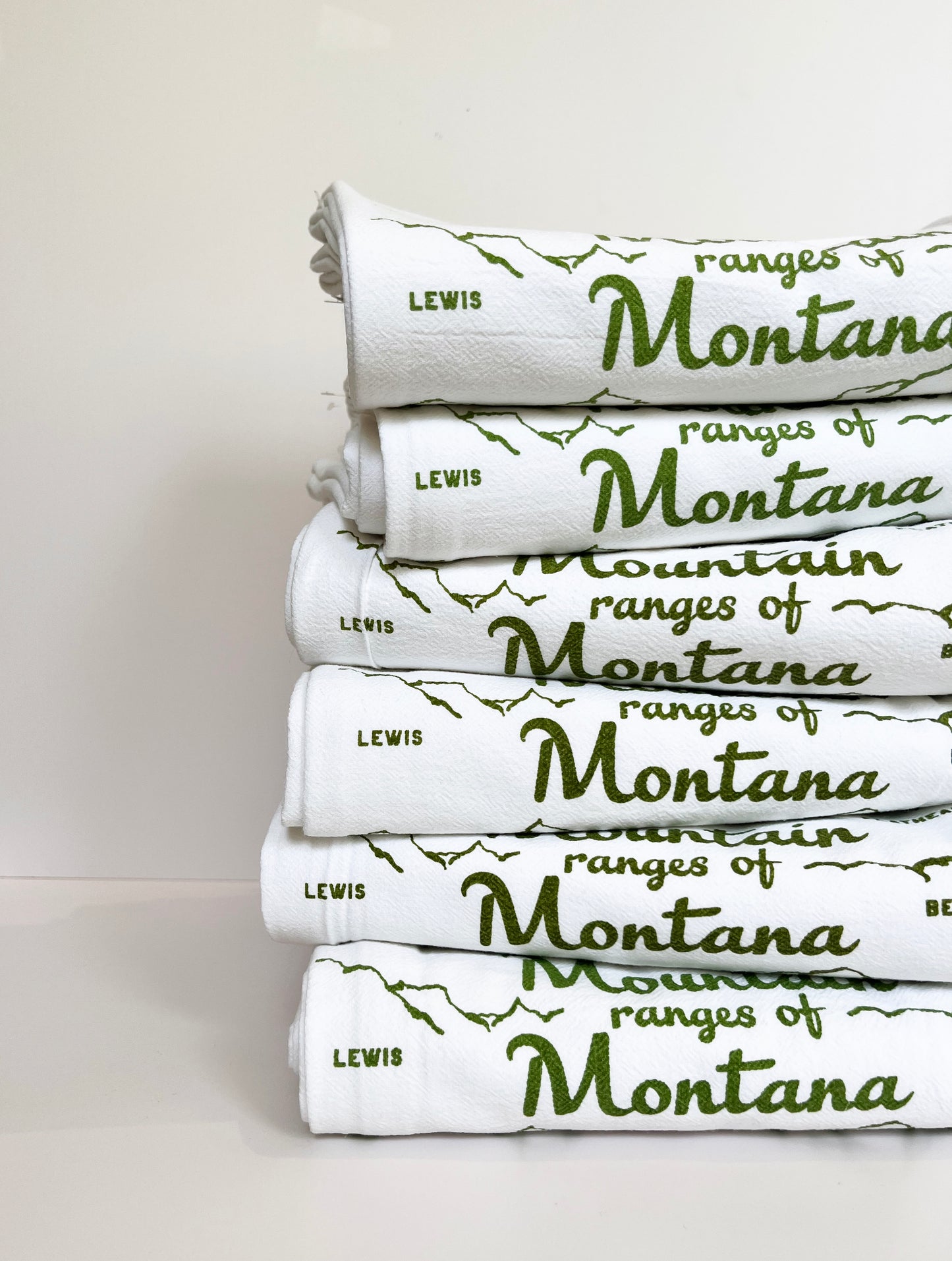Mountains of Montana illustration cute kitchen dish tea towel souvenir big sky country hand screen printed the coin laundry bozeman retro style home decor