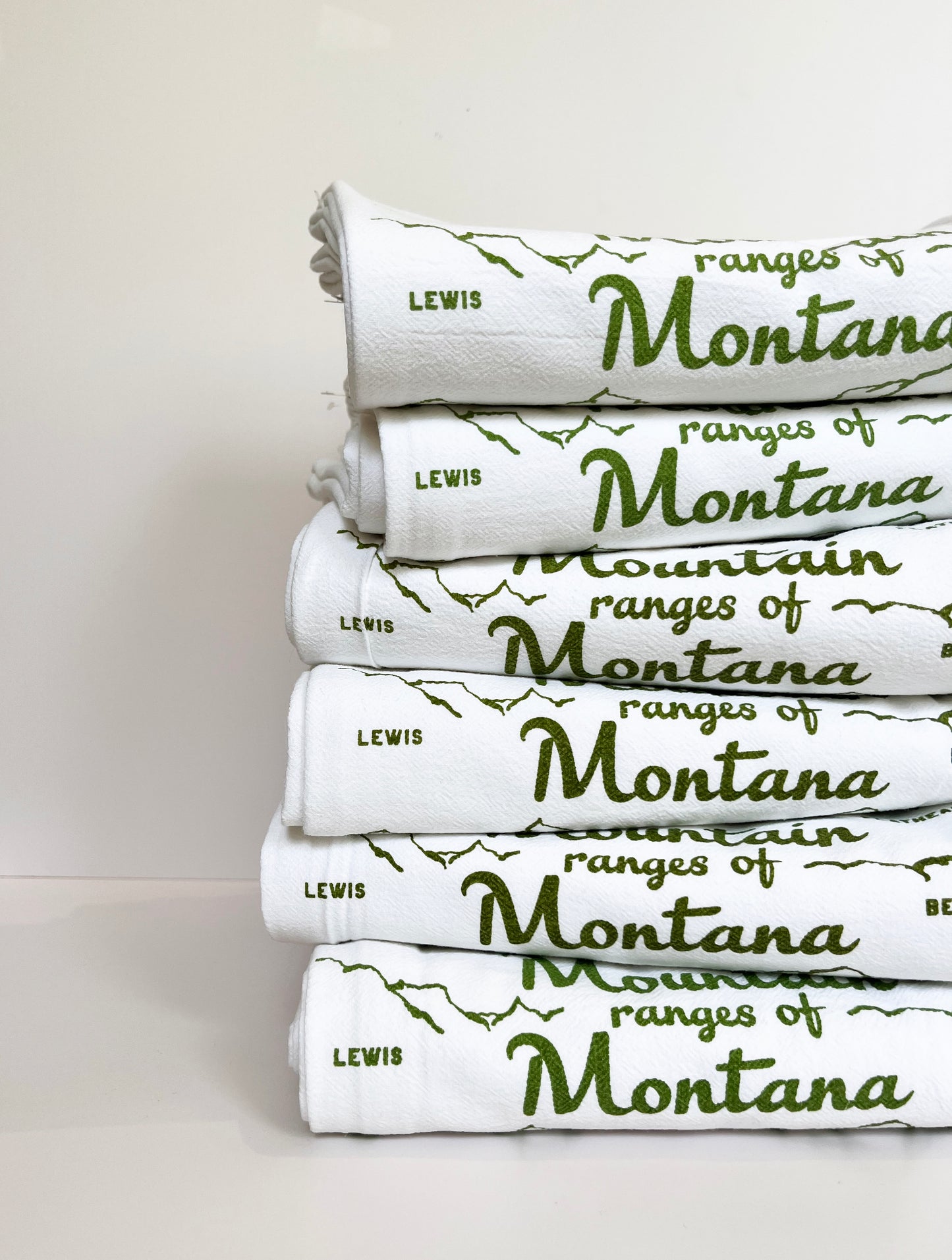 Mountains of Montana illustration cute kitchen dish tea towel souvenir big sky country hand screen printed the coin laundry bozeman retro style home decor 