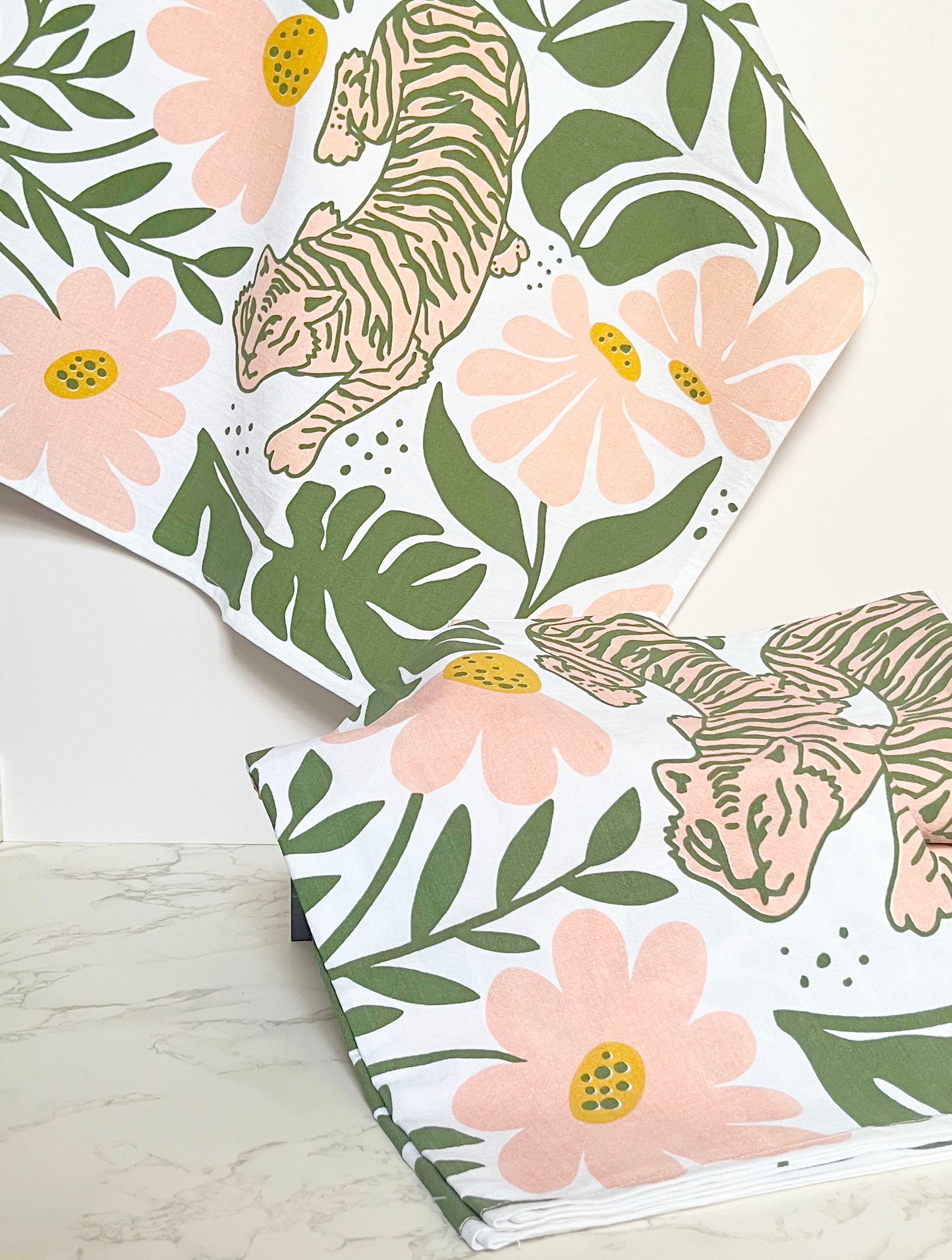 Tiger Modern Floral Tea Towel