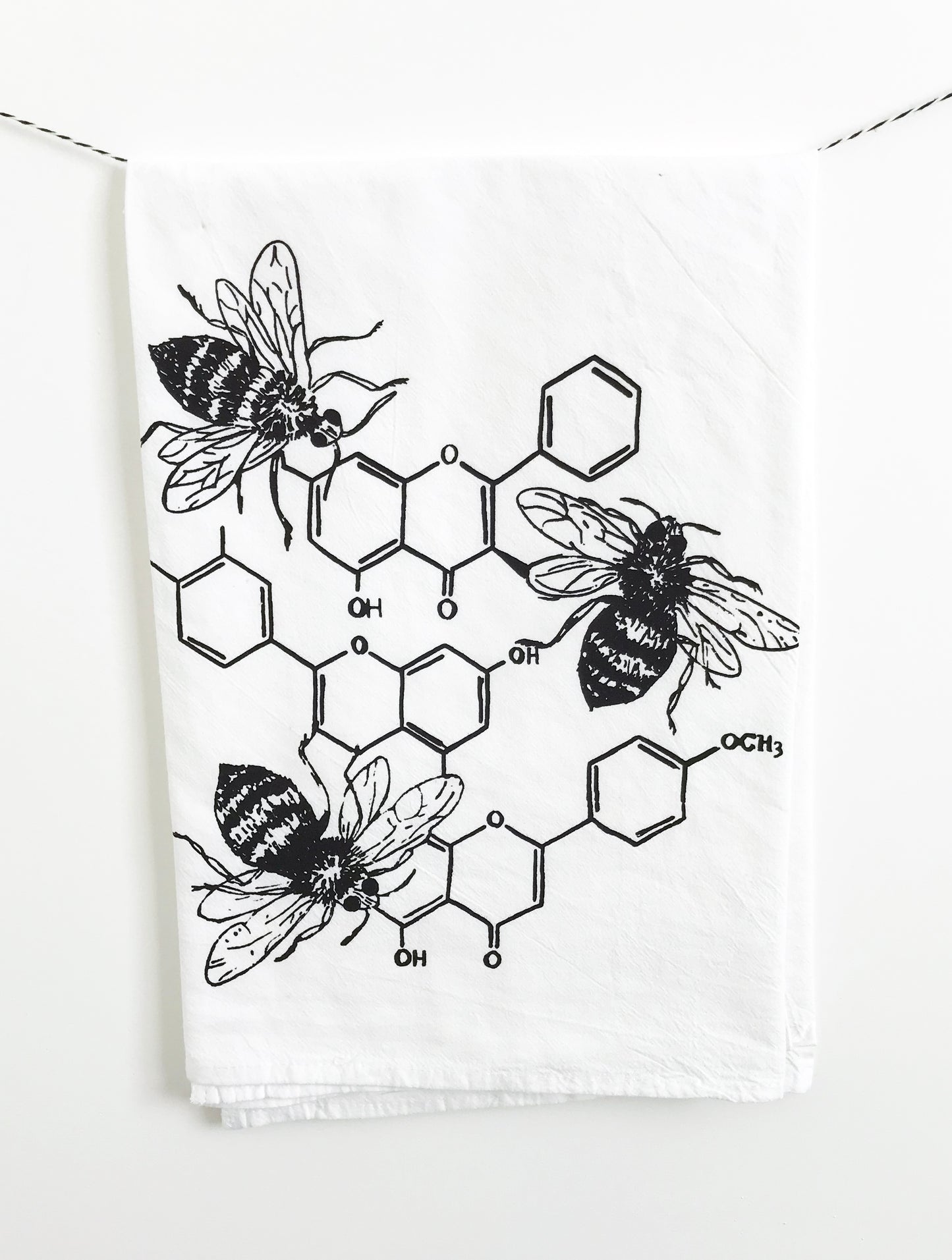 fun science kitchen towels honey bees honey comb chemistry garden flowers plants home decor coin laundry montana