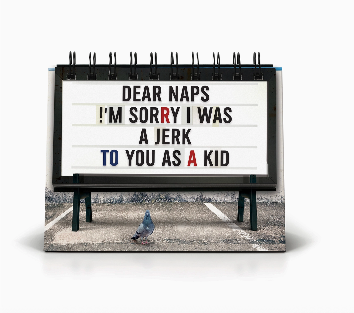 Billboard with a humorous message on a white background