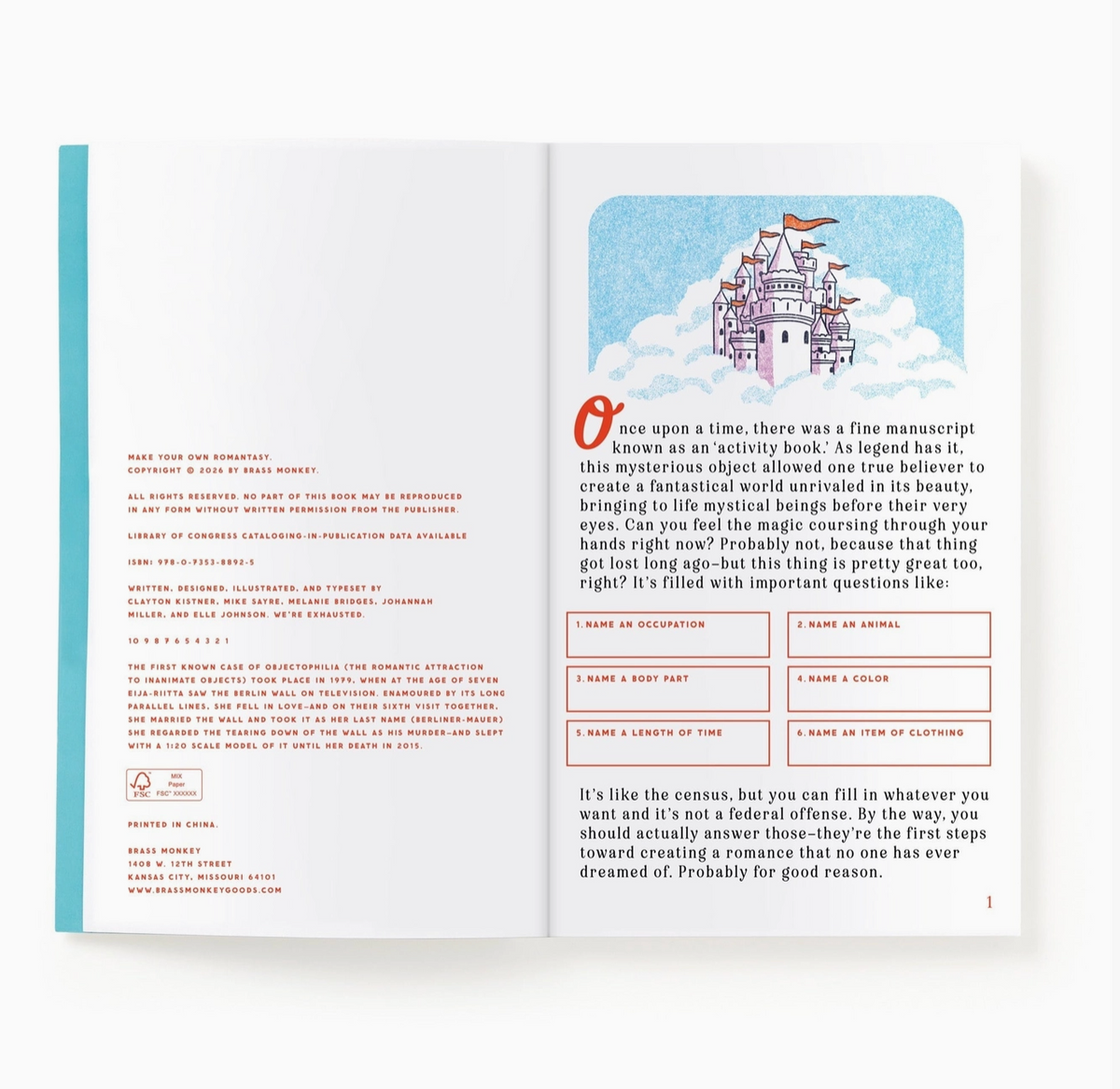 Romantasy Fill in Book
