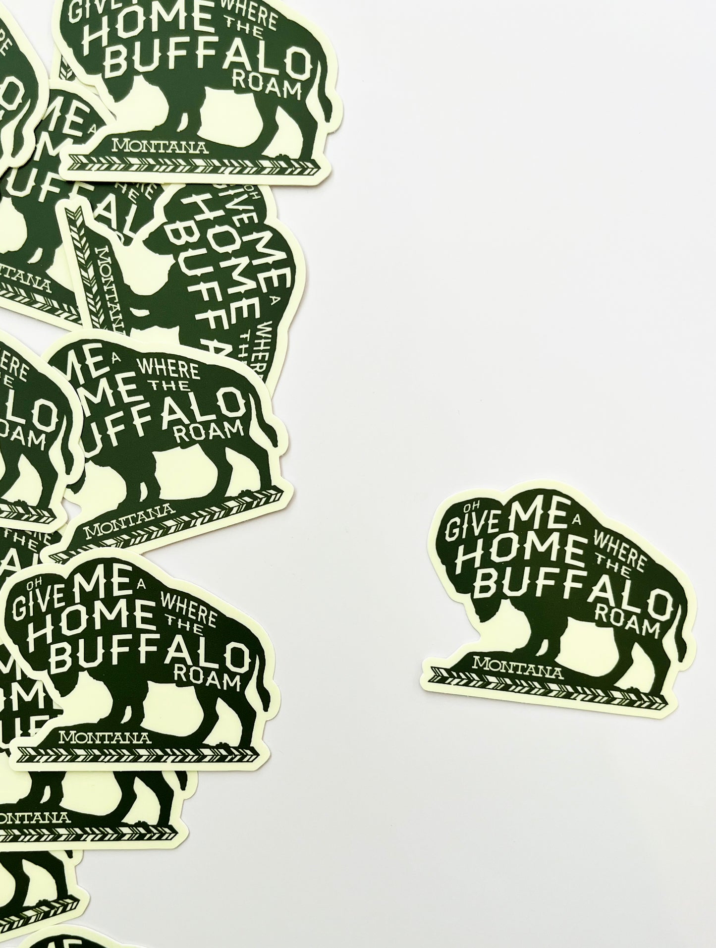 fun montana bison sticker oh give me a home where the buffalo roam dark green buffalo souvenir sticker yellowstone national park buffalo sticker funny stickers coin laundry montana