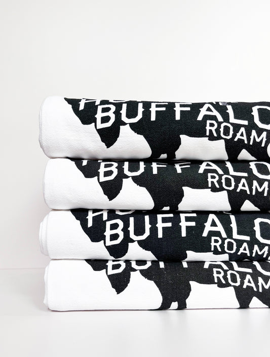 buffalo souvenir kitchen towel screen printed cotton dish towel with black buffalo give me a home where the buffalo roam lyrics coin laundry cute screen printed towels montana