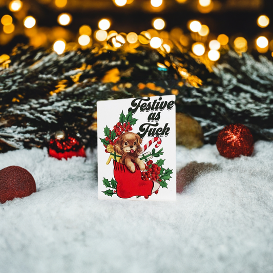 Festive as Fuck Funny Holiday Card