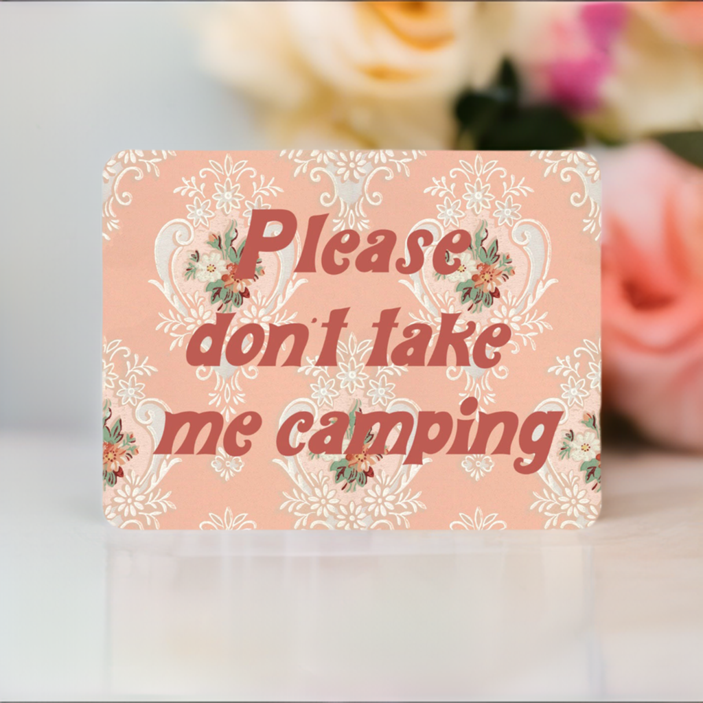funny pink sticker don't take me camping indoor person sticker introvert fun stickers for boyfriend girlfriend vintage style decal coin laundry funny stickers