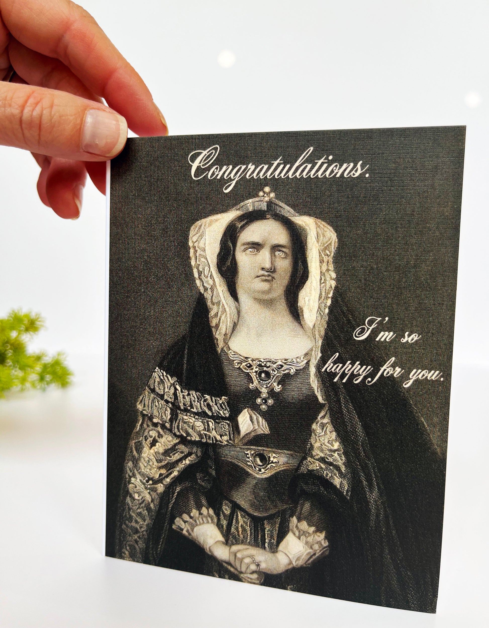 congratulations im so happy for you greeting card coin laundry retro vintage style woman portrait sarcastic retro funny fun cards