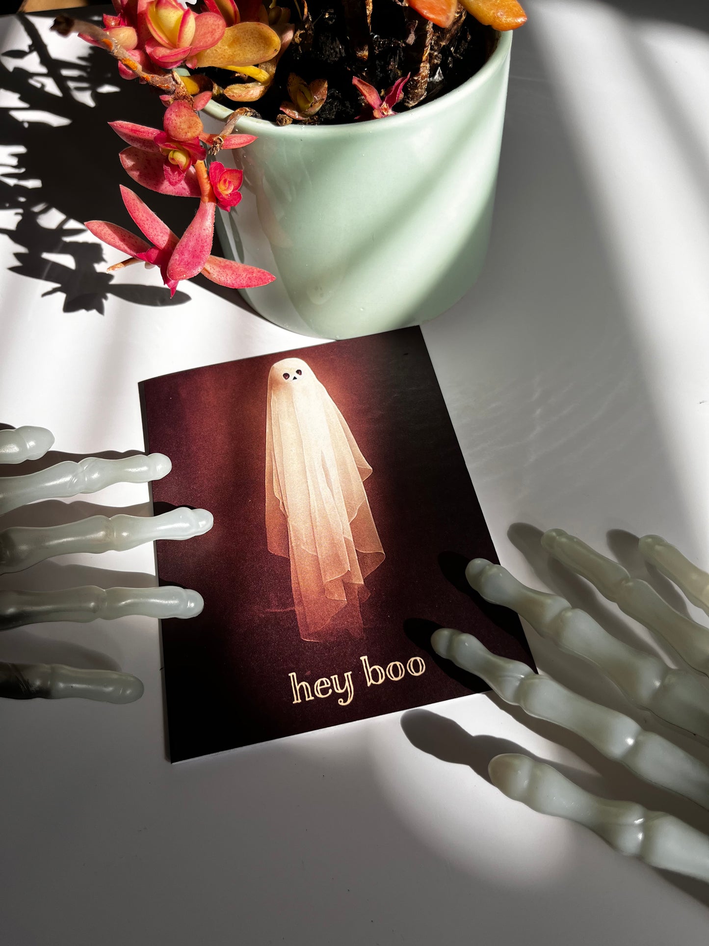 Hey Boo Cute Ghost - Funny Halloween Love Friendship Card