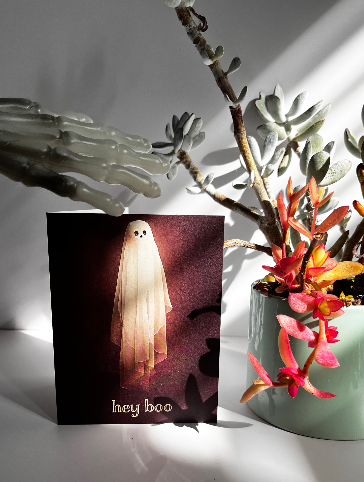 Hey Boo Cute Ghost - Funny Halloween Love Friendship Card