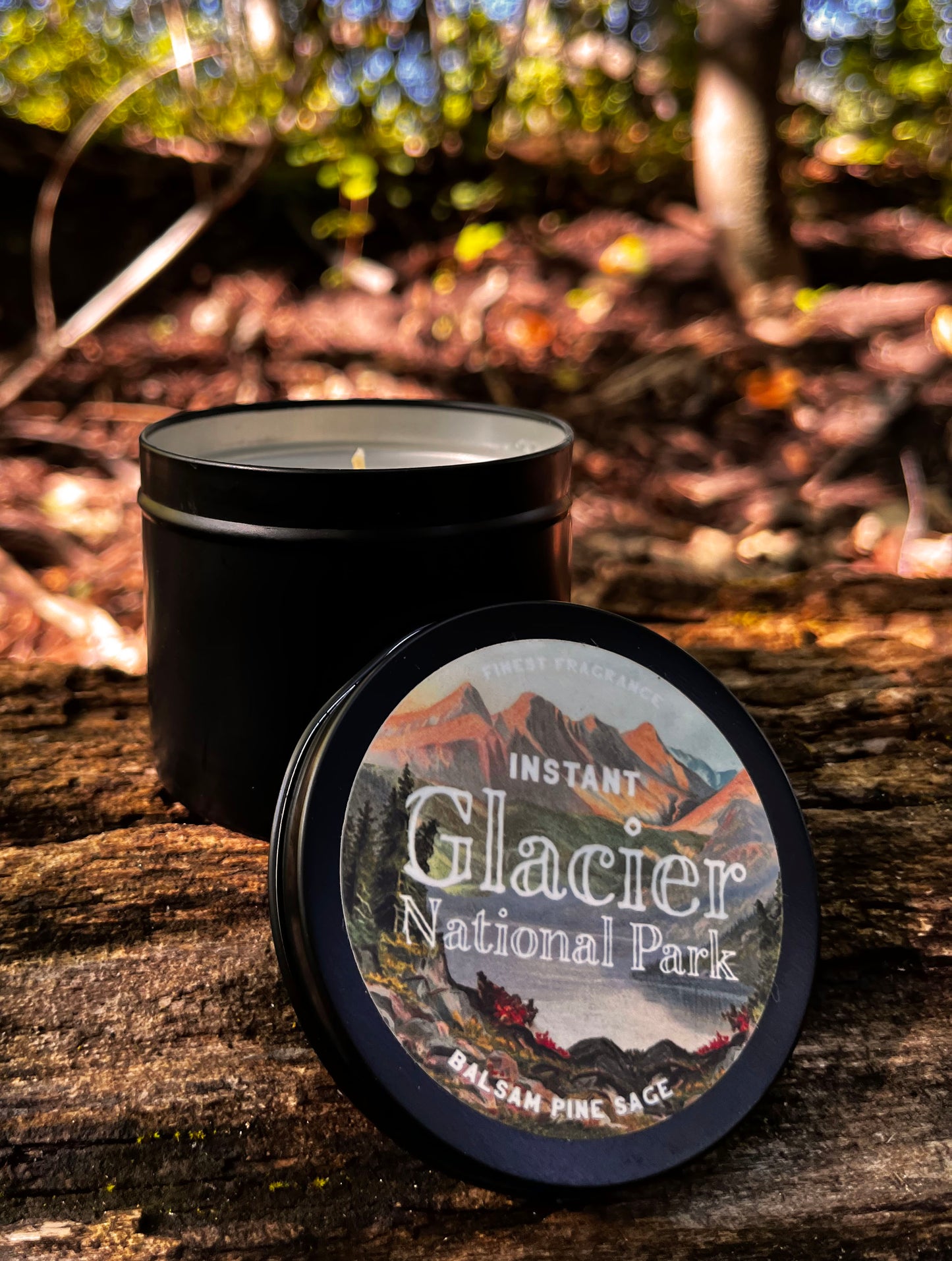 Instant Glacier National Park Scented Candle Tin