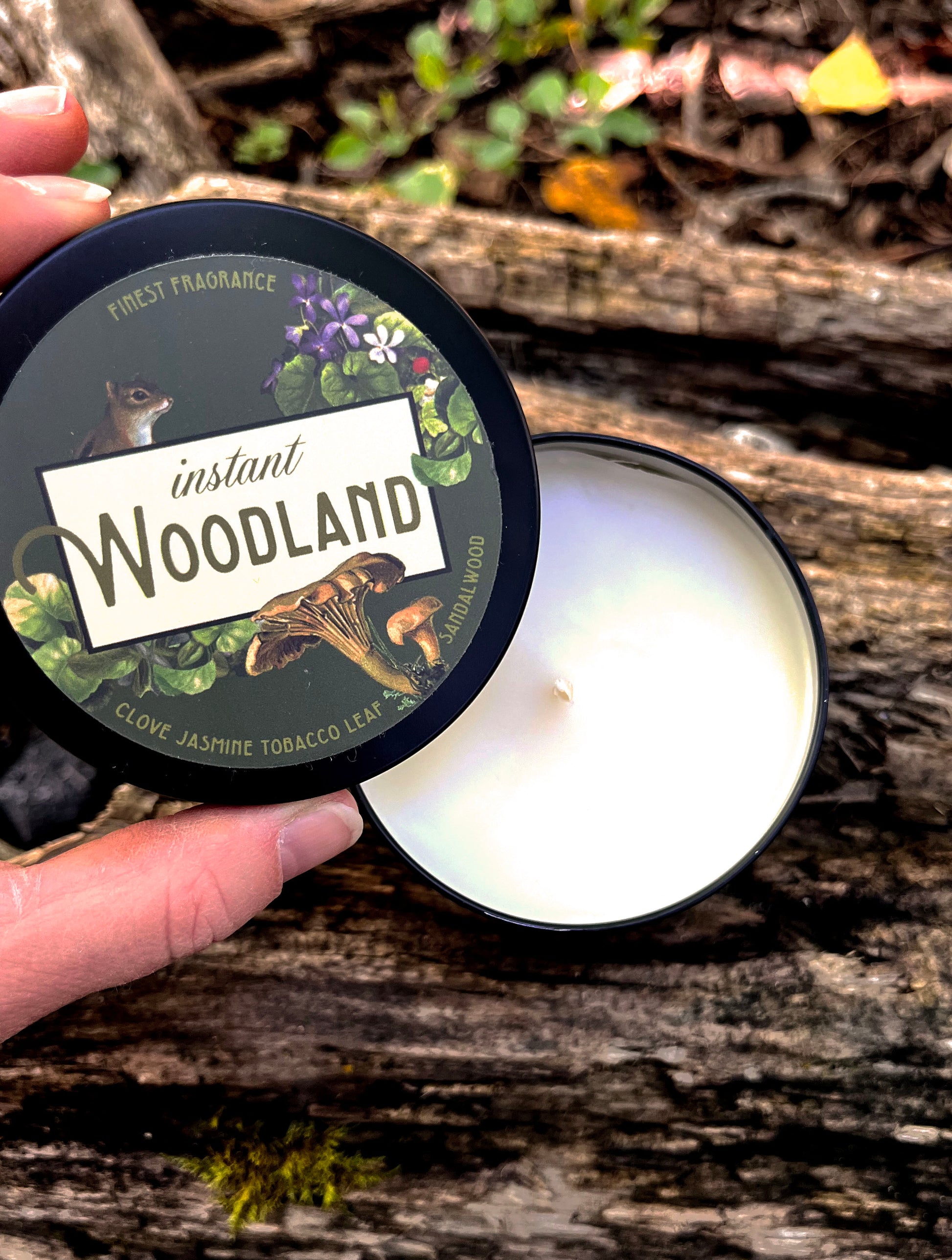 Instant Woodland Scented Candle Tin - NEW 8oz Size – The Coin Laundry Print  Shop