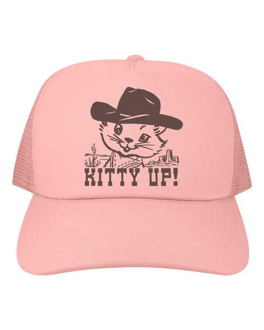 Kitty Up Mesh Back Baseball Hat - Pink