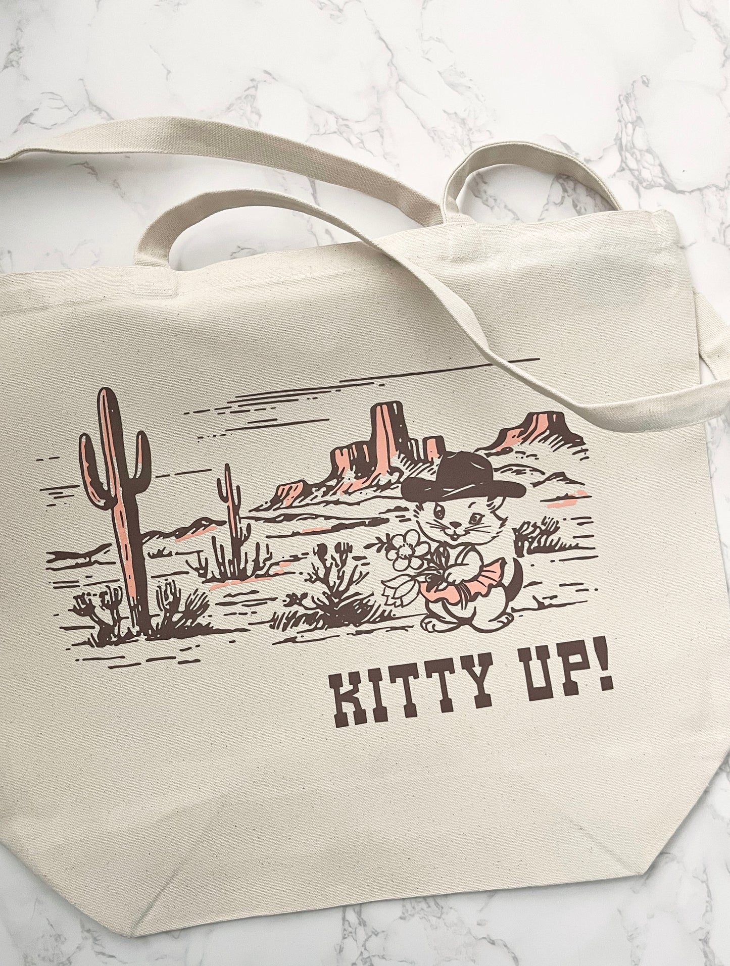 Kitty Up Cowgirl Cat Tote Bag