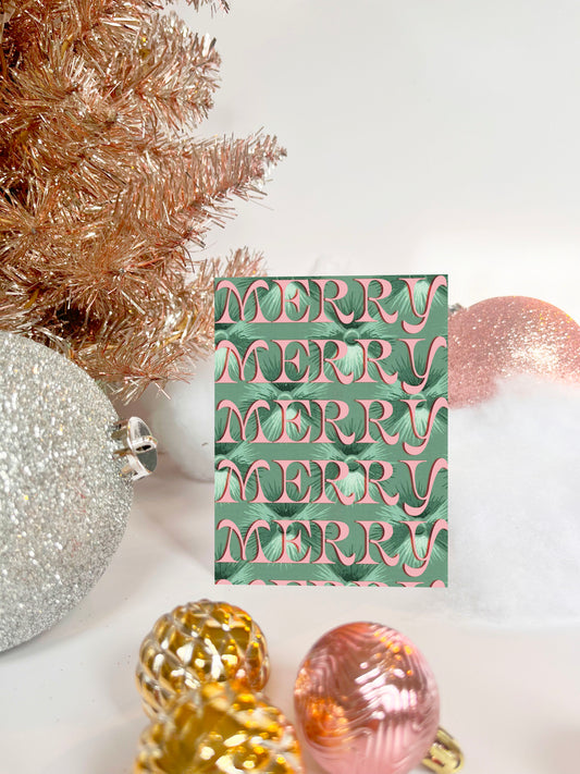 Merry Merry Midcentury Style Christmas Card