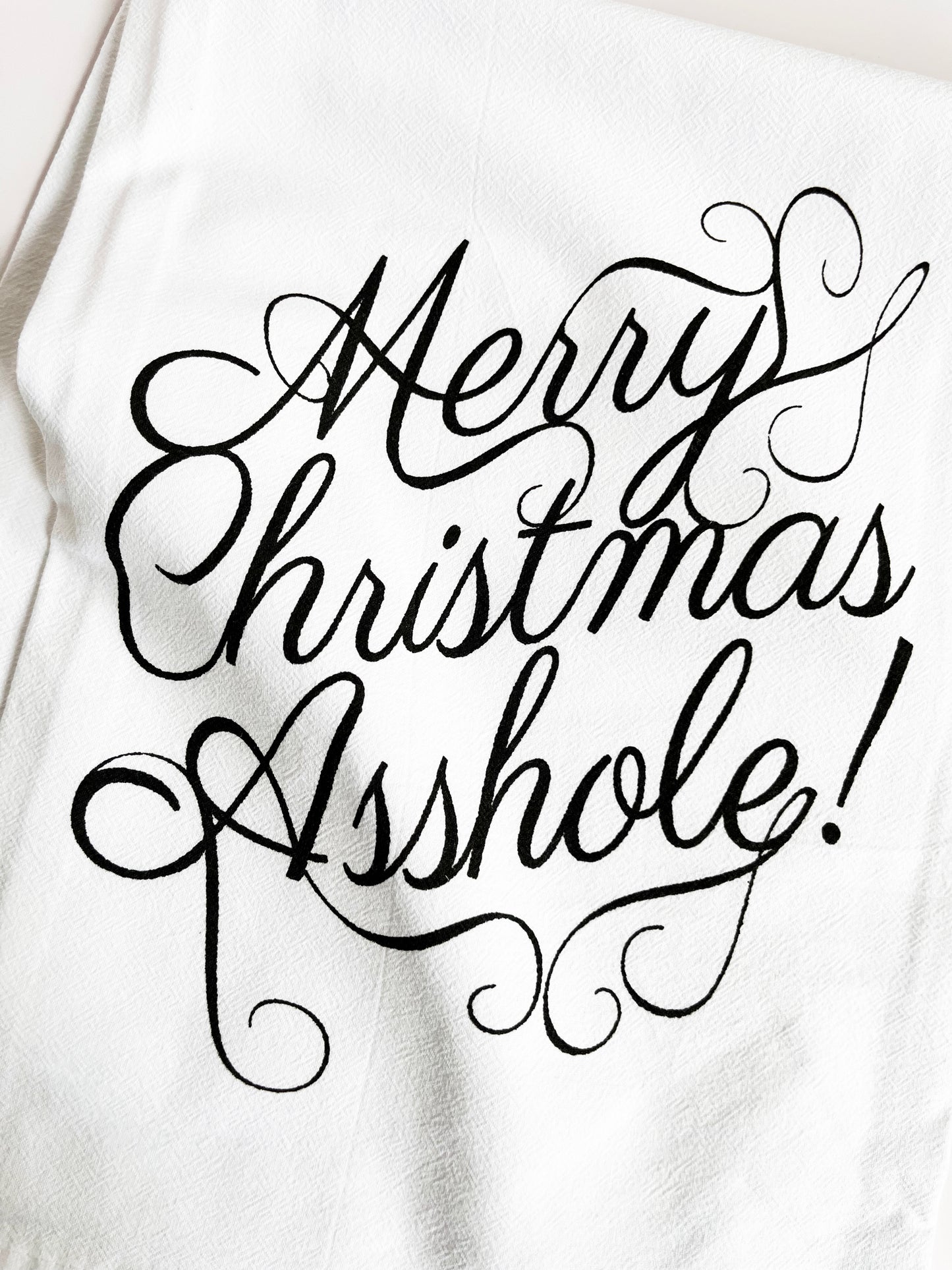 Merry Christmas Asshole Cotton Kitchen Towel
