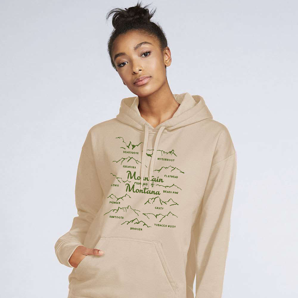 Mountain Ranges Of Montana Hooded Sweatshirt