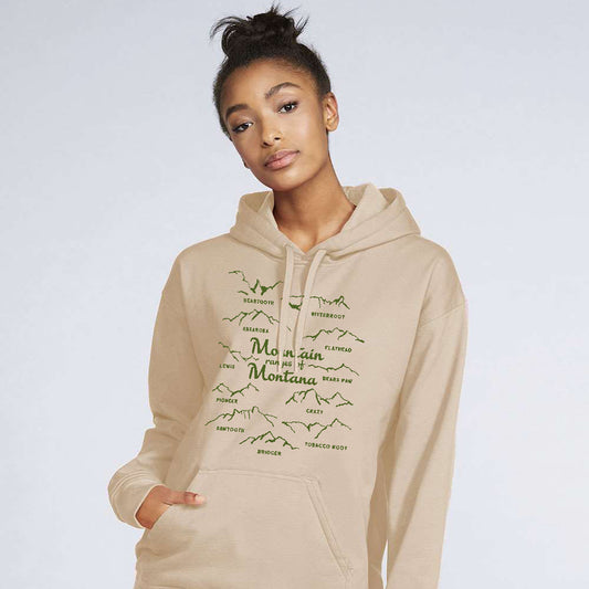 Mountain Ranges Of Montana Hooded Sweatshirt