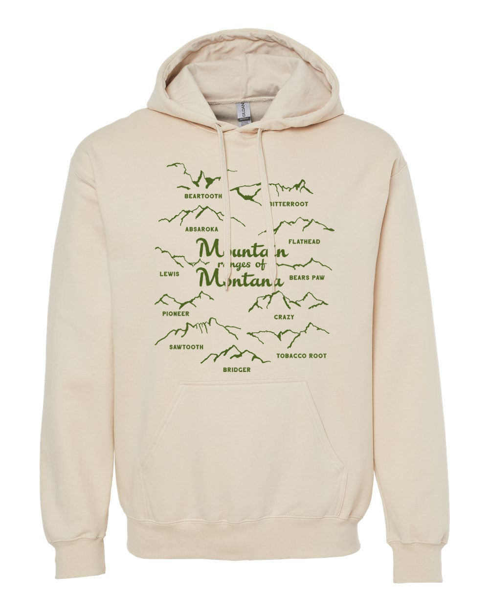 Mountain Ranges Of Montana Hooded Sweatshirt