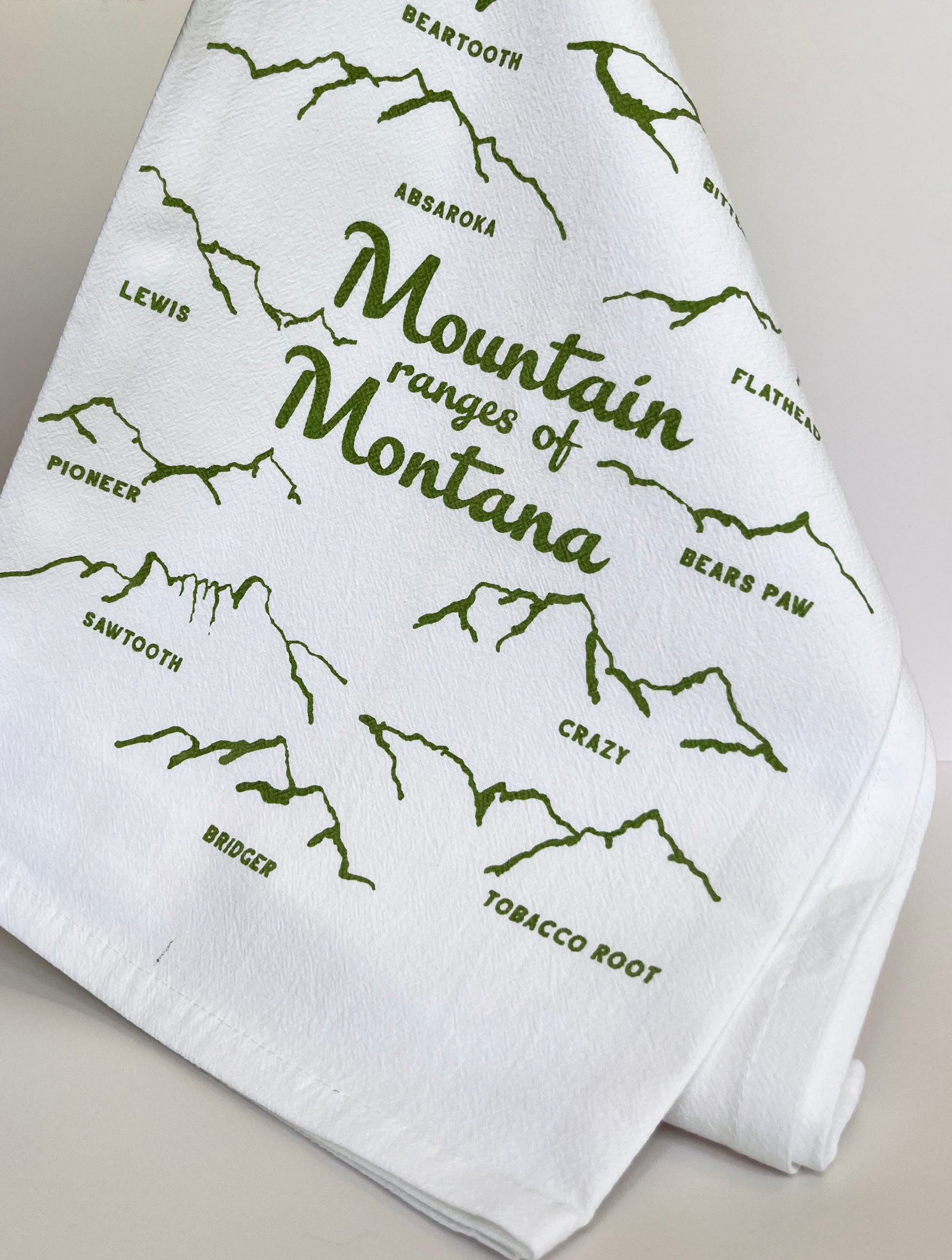 Mountain Ranges of Montana Cotton Kitchen Towel – The Coin Laundry