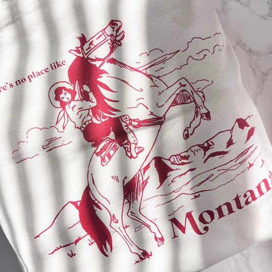 There's No Place Like Montana Canvas Tote