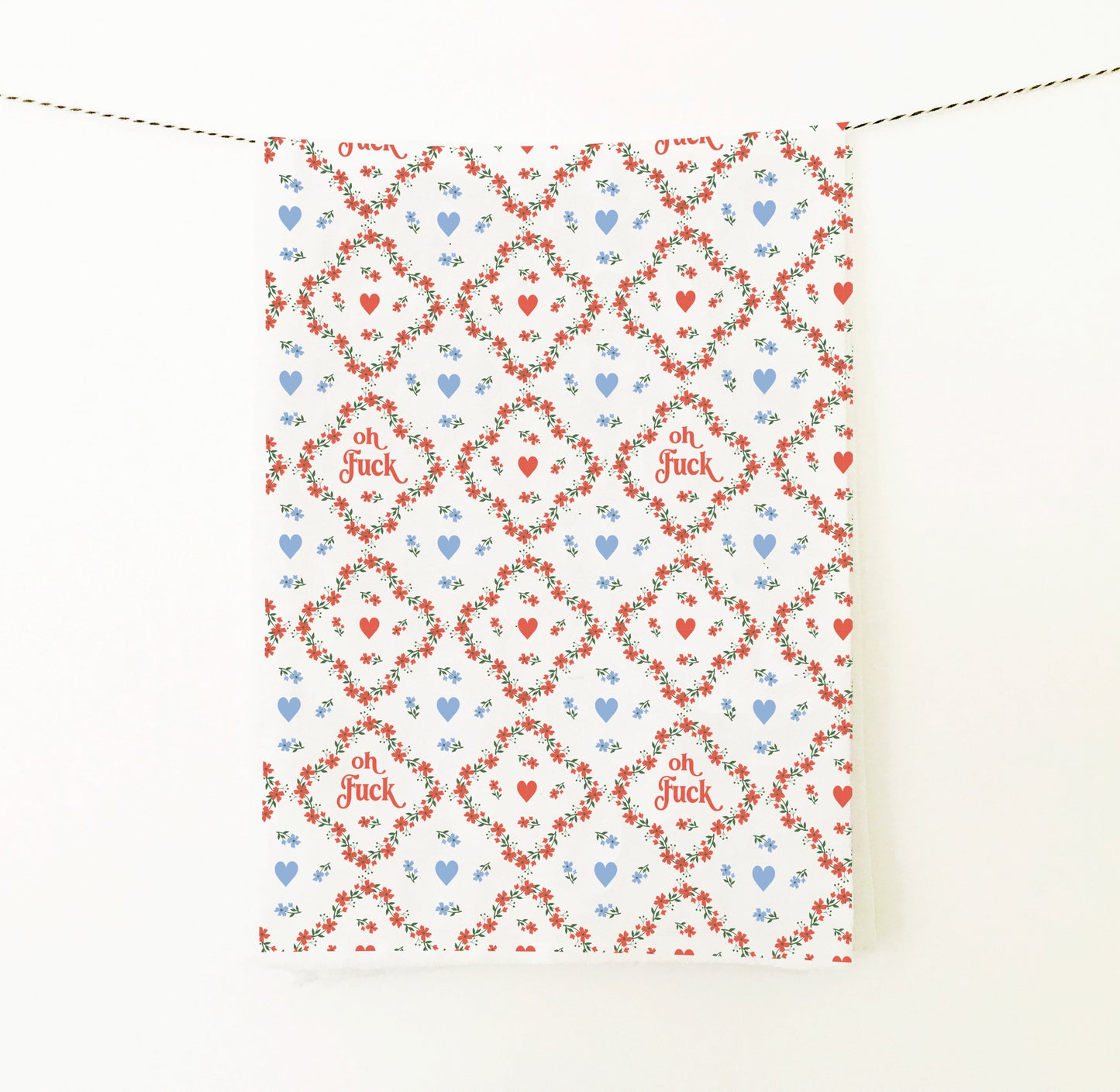 Oh Fuck Calico Print Kitchen Towel