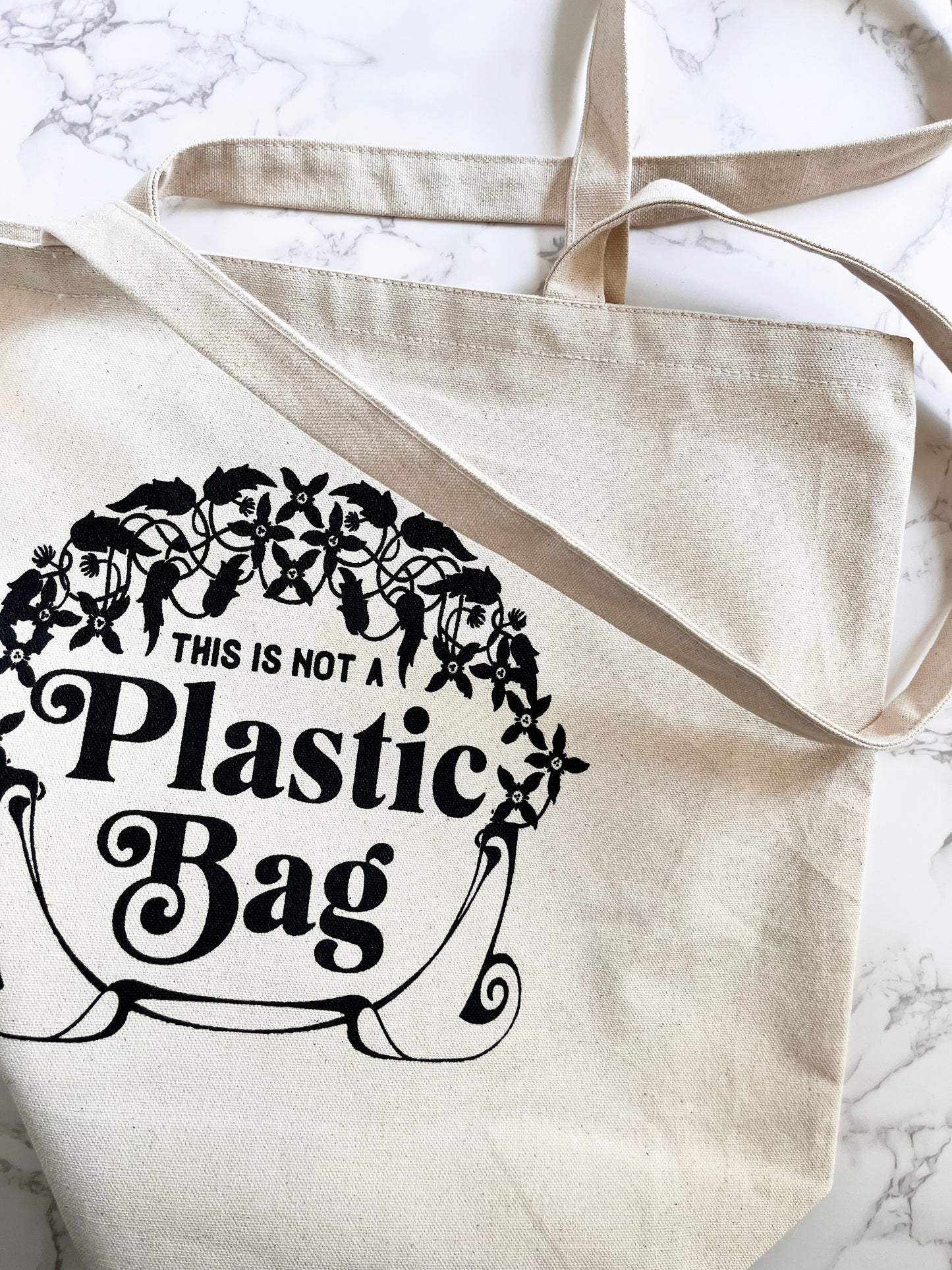 cute vintage style this is not a plastic bag tote canvas grocery reusable farmers market beach carry on bag coin laundry screen print