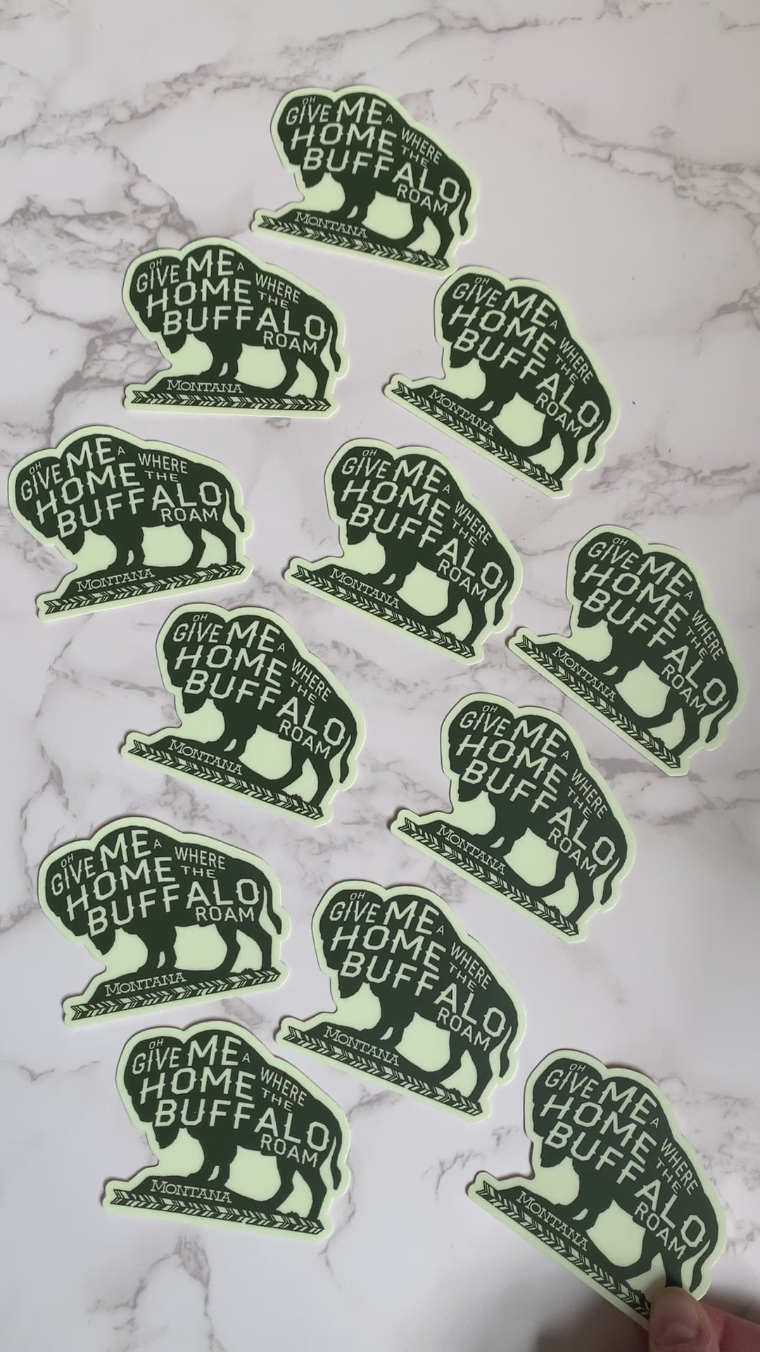 cute souvenir bison sticker yellowstone buffalo sticker green montana buffalo sticker bison range sticker fun vintage travel stickers coin laundry montana oh give me a home where the buffalo roam