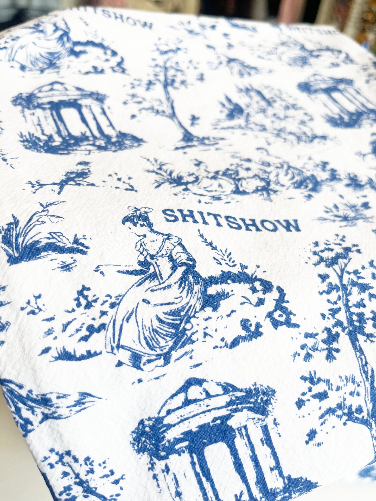 Shit Show Toile Kitchen Towel