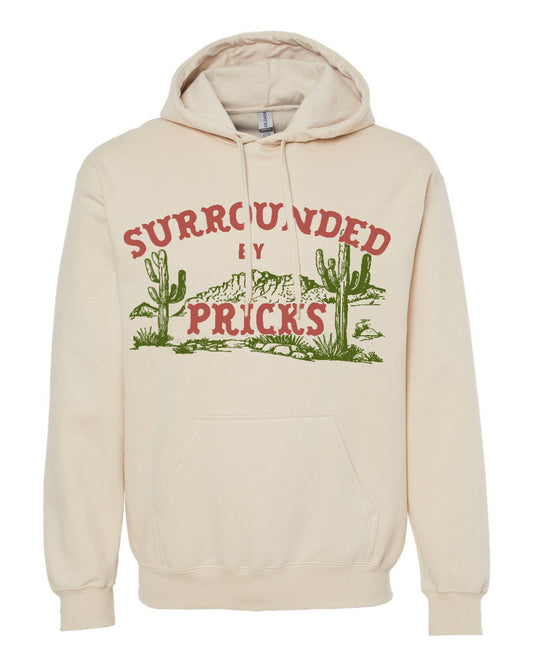 Surrounded by Pricks Hoodie - Cream
