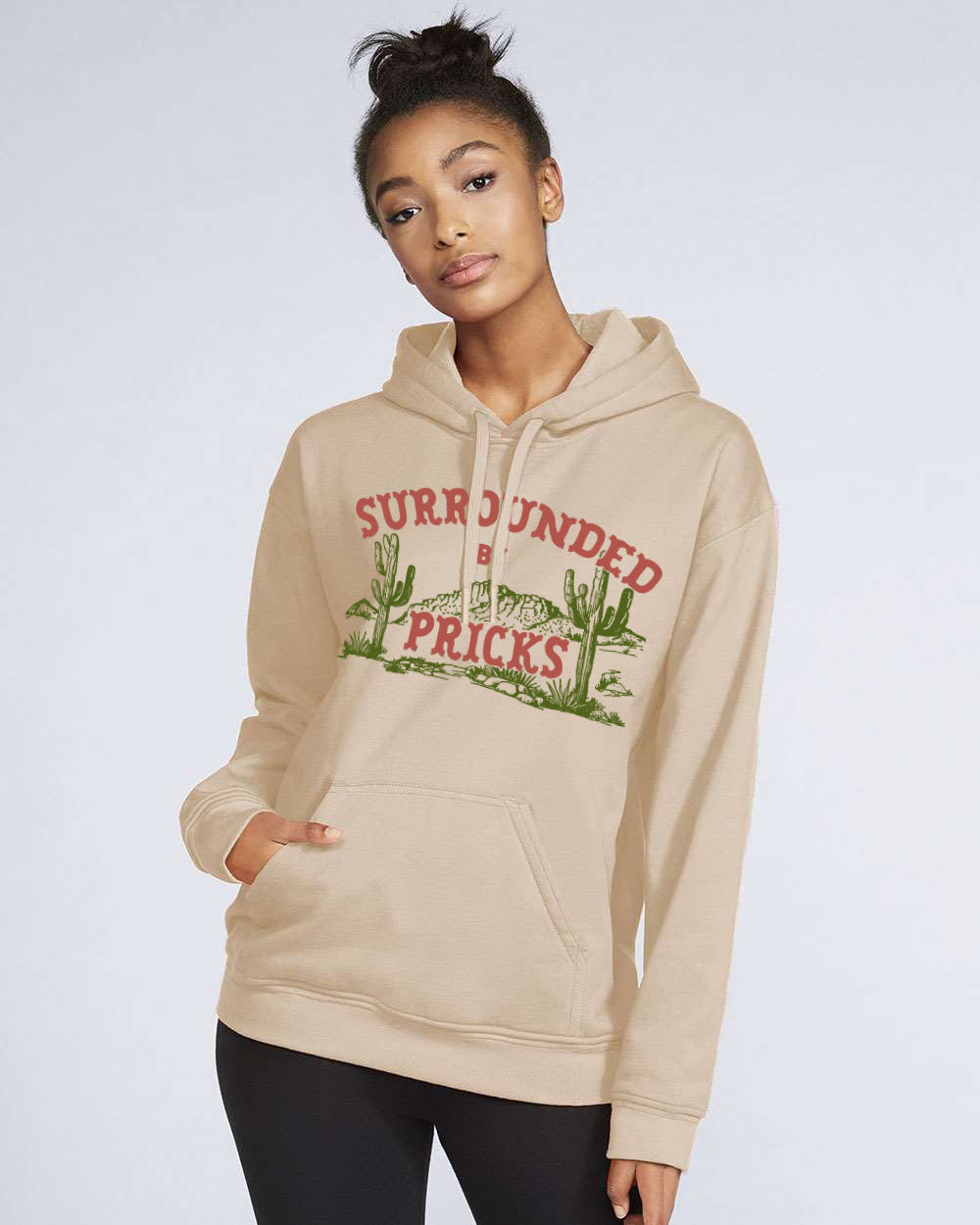 Surrounded by Pricks Hoodie - Cream
