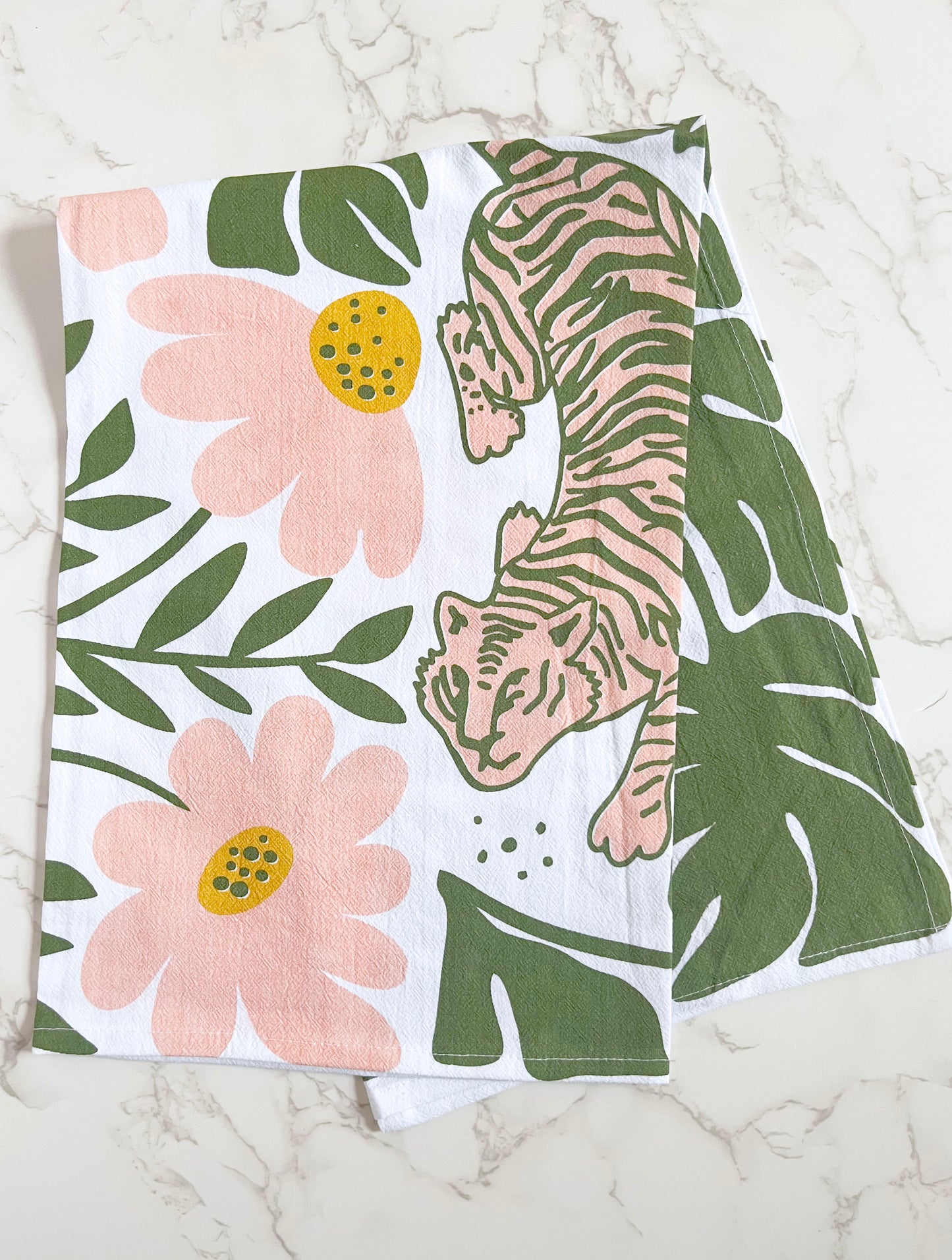 Tiger Modern Floral Tea Towel