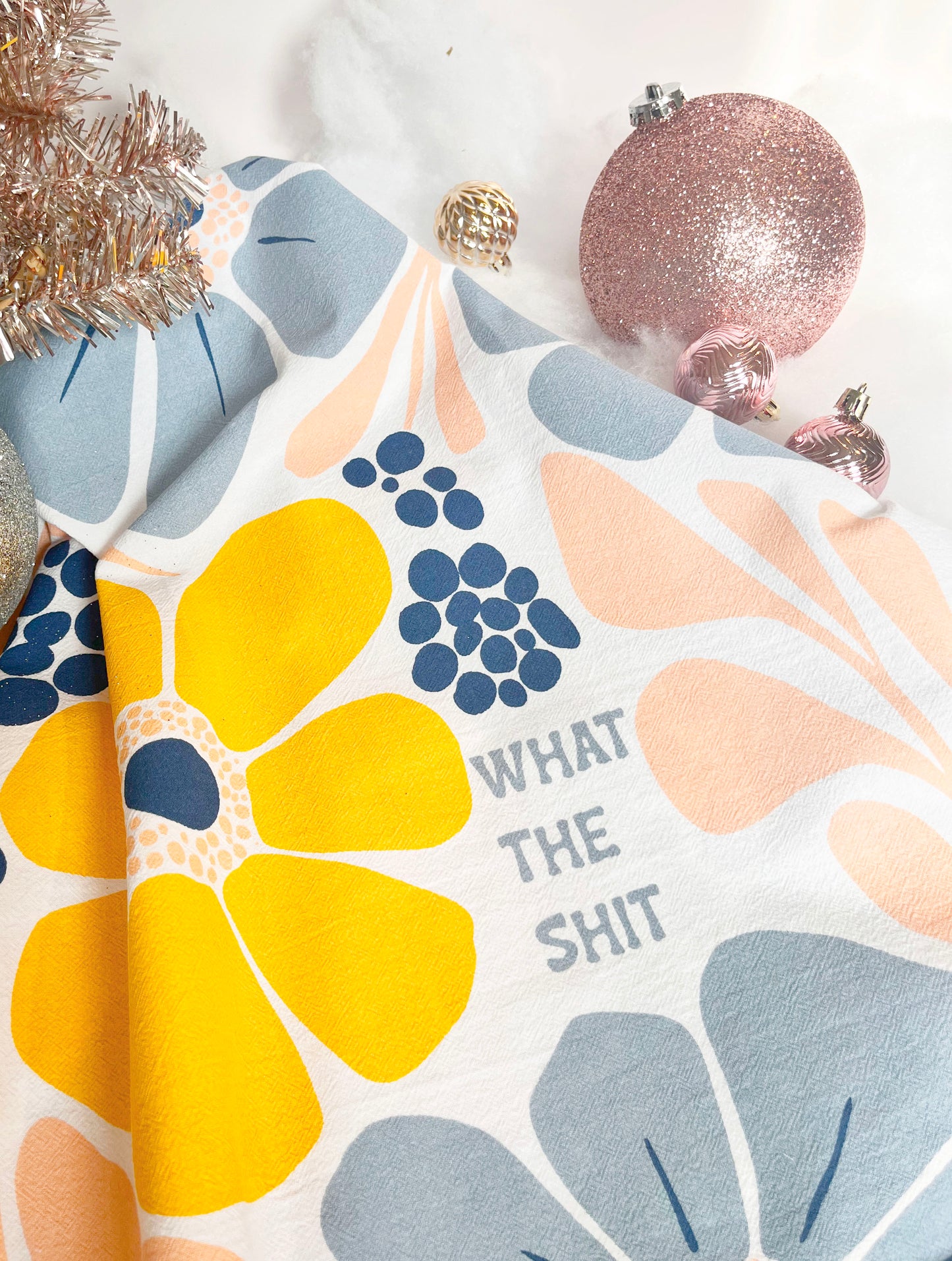 What the Shit Colorful Floral Kitchen Towel