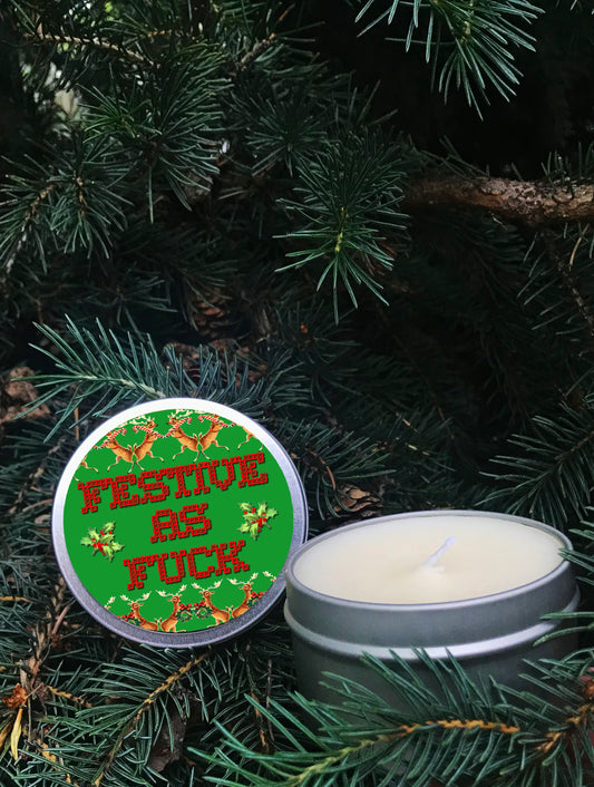 funny christmas candle festive as fuck af reindeer vintage vibes scented 