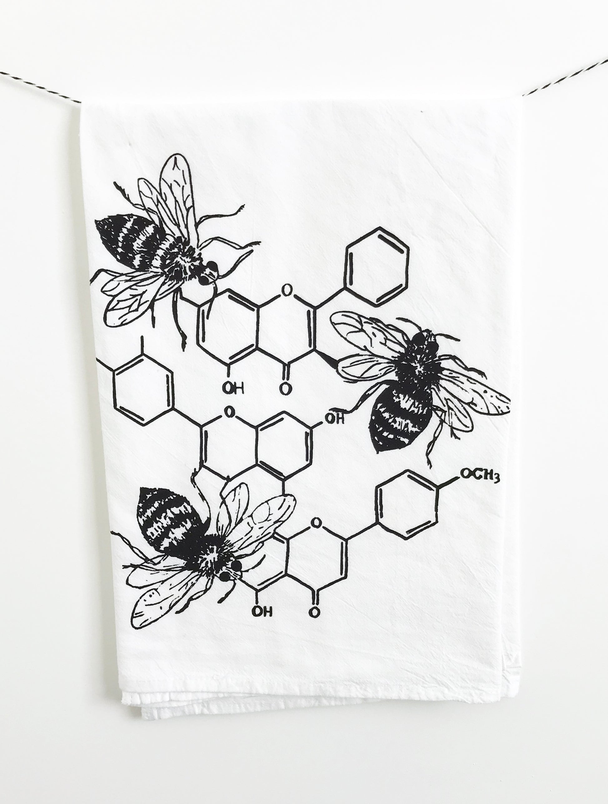 fun science kitchen towels honey bees honey comb chemistry garden flowers plants home decor coin laundry montana 